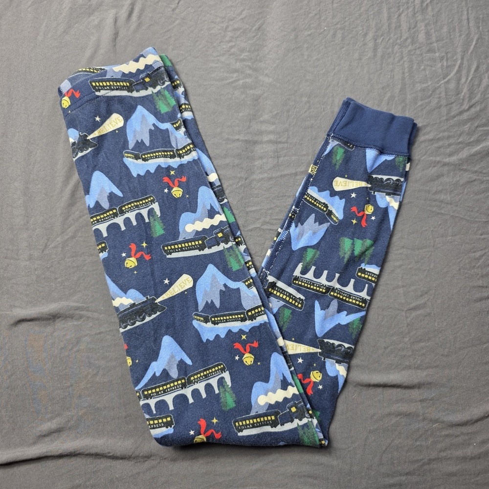 hanna andersson kids polar express pajama pants size 10